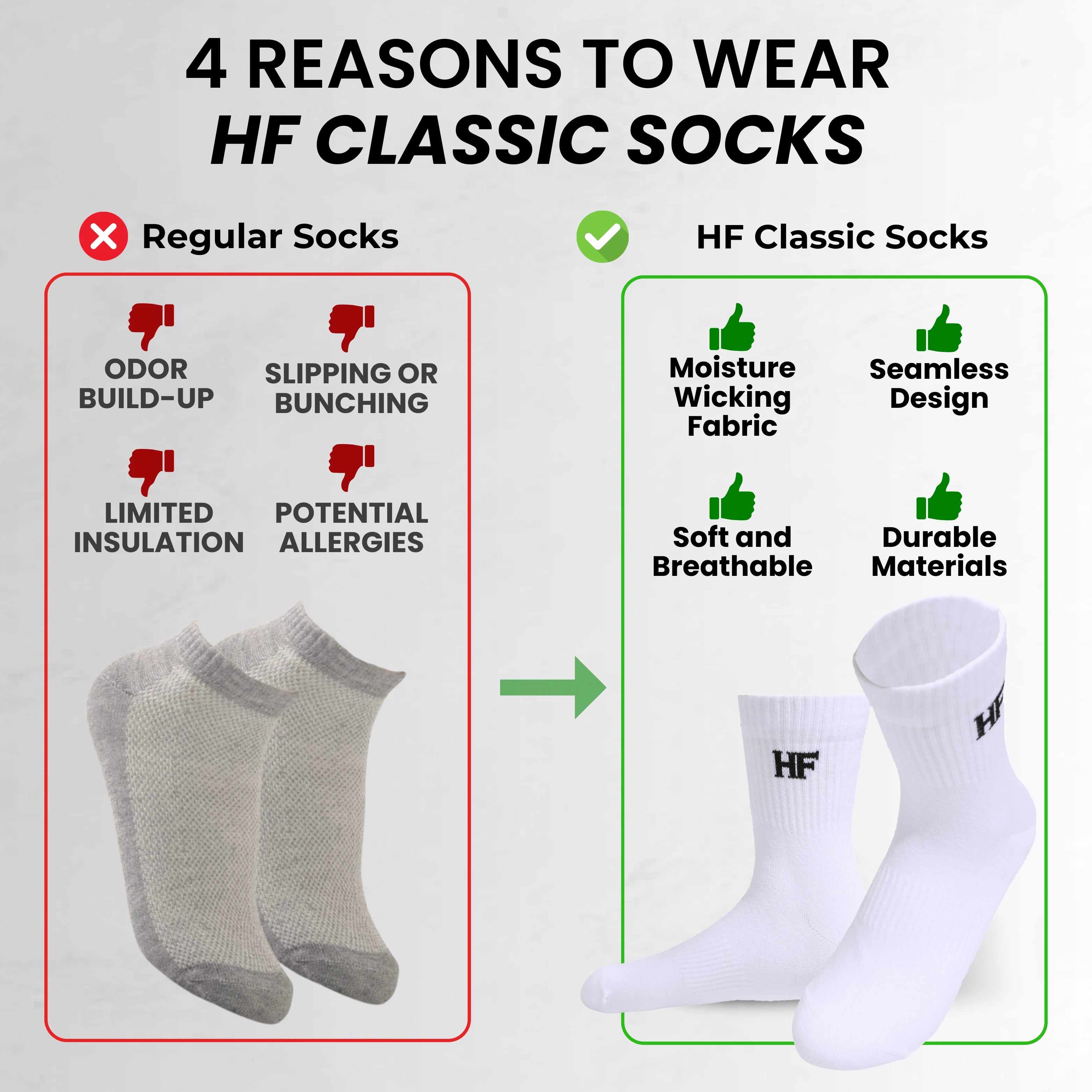 HF Classic Comfort - warme & atmungsaktive Socken